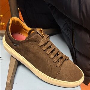 Bruno Magli Rich Brown Suede Sneakers